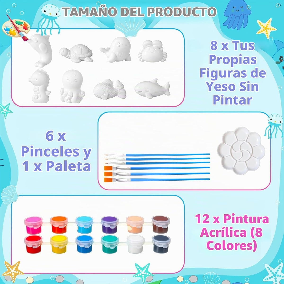 Reallnaive - Kit de pintura de cerámica de animales marinos para niños y