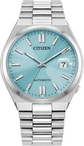 CITIZEN TSUYOSA Reloj automático de pulsera de acero inoxidable y esfera azul cielo 1.575 in NJ0151-53M