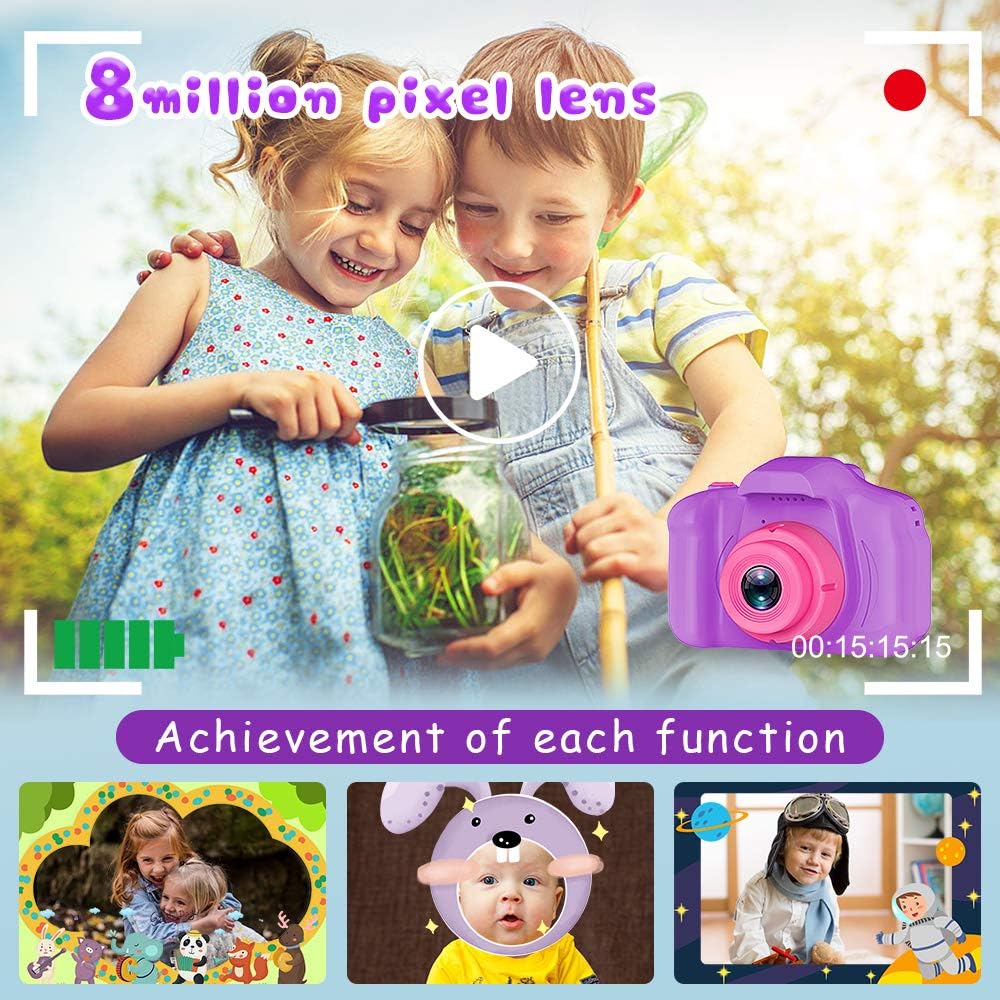 Seckton Cámara de selfie mejorada para niños, regalos de cumpleaños...
