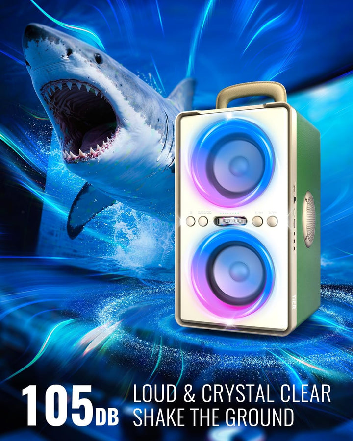 YIER Altavoz Bluetooth, altavoz de fiesta de pico de 240 W con grav...