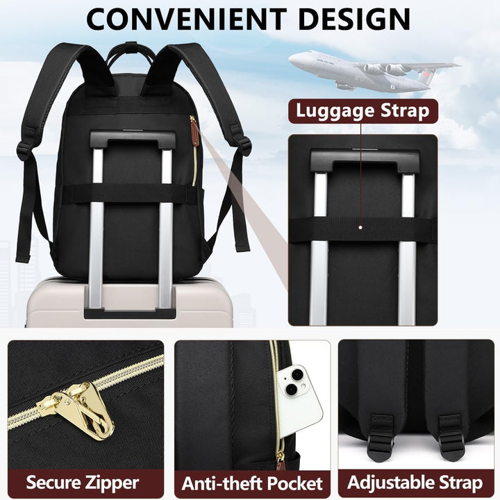 Mochila para laptop para mujer, bolsa de trabajo de 15.6 pulgadas c...