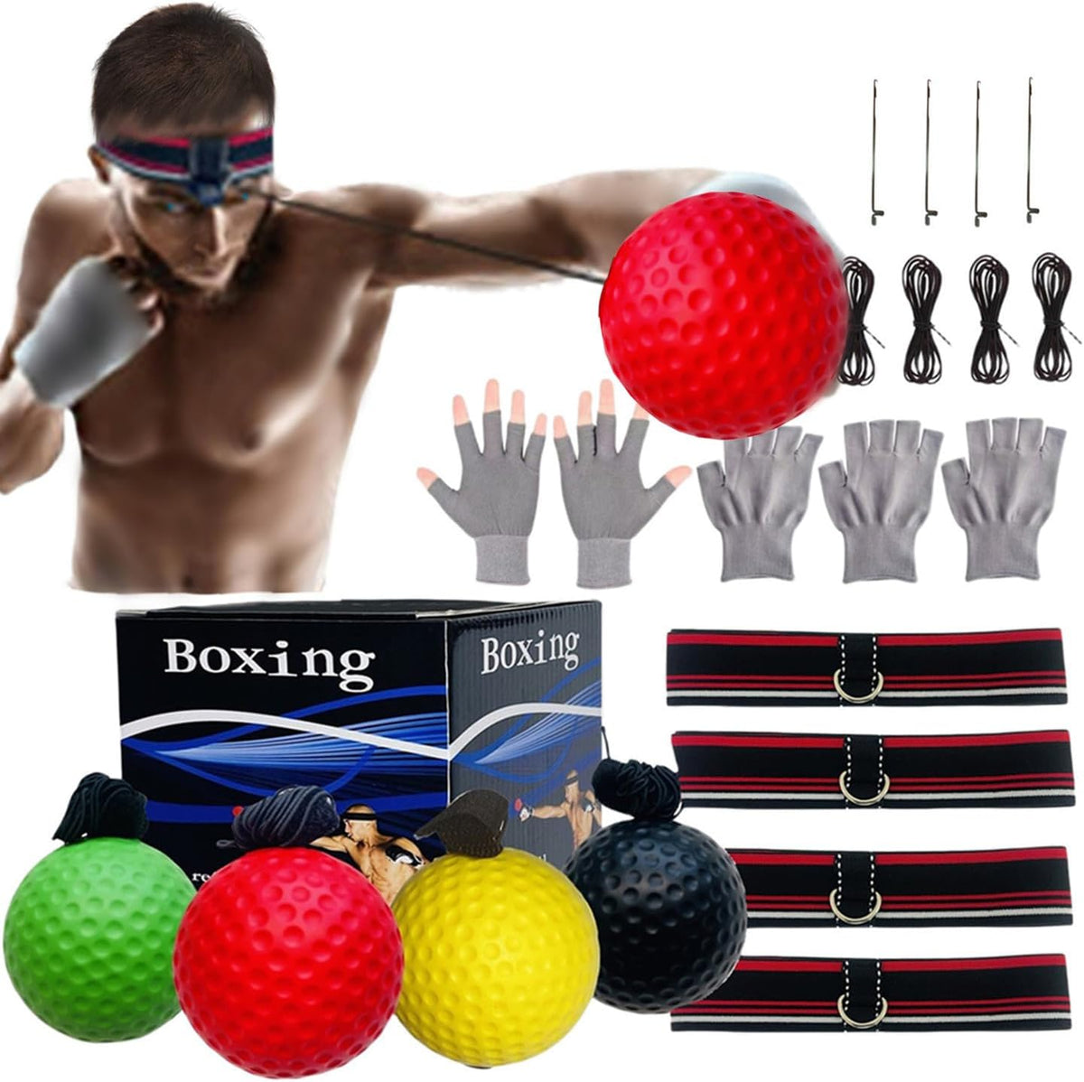 KANGHUANG Reflex Balls - Juego de diadema de boxeo para