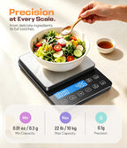 Báscula digital de la comida de la cocina, 22lb/10kg, 0.004 oz alta