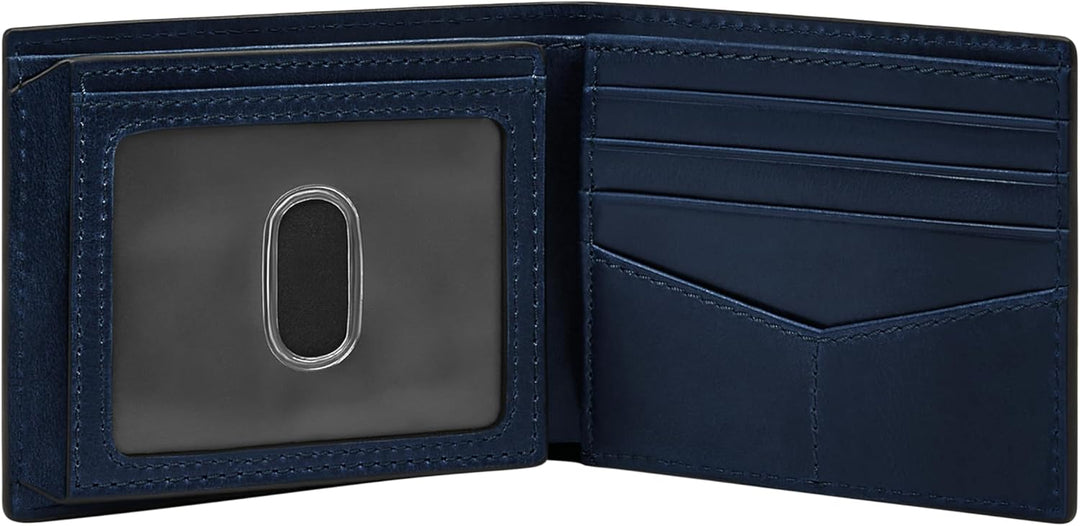 Cartera Fossil para hombre, de piel, plegable, con bloqueo RFID y v...