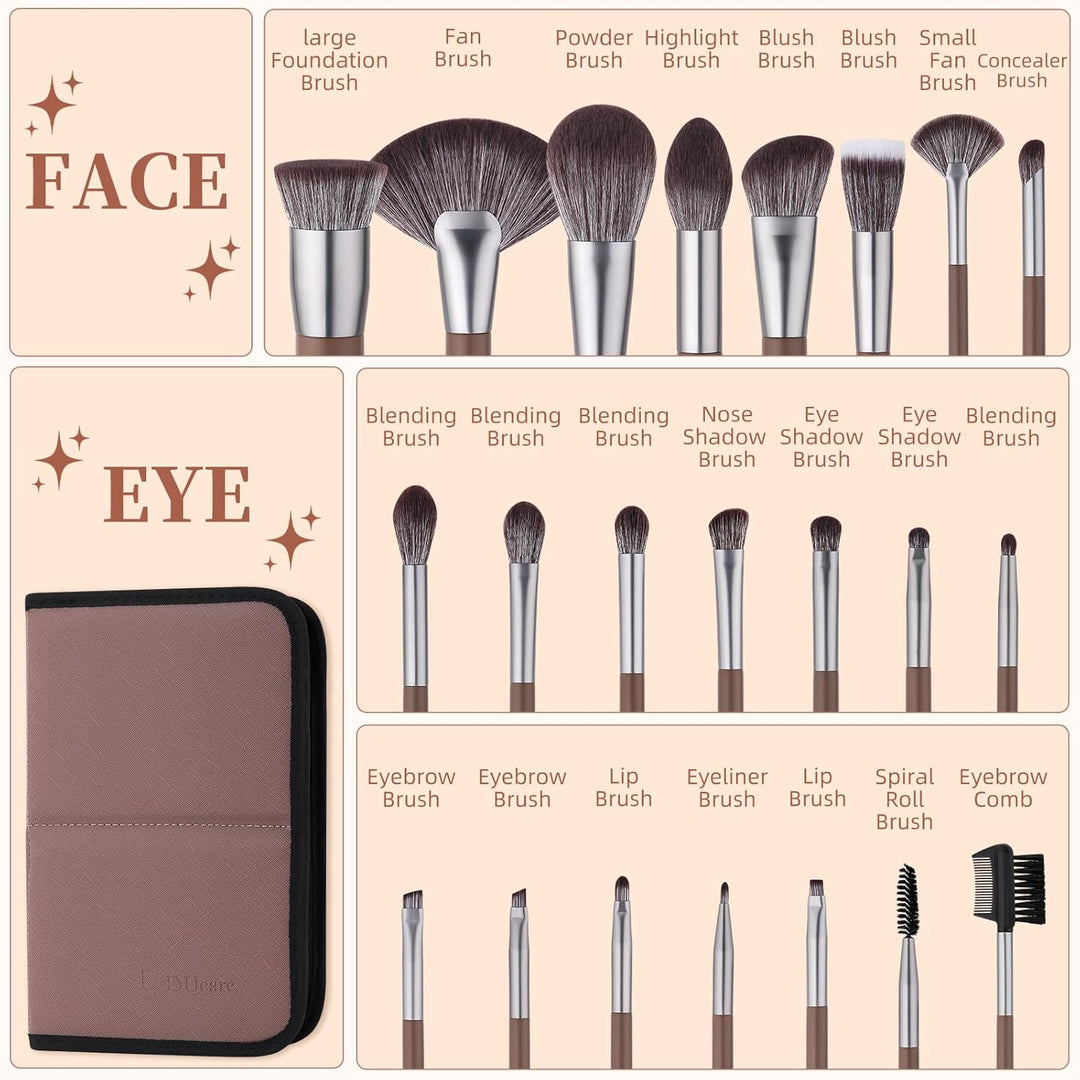 DUcare Juego de 22 brochas de maquillaje profesionales de grado pro...