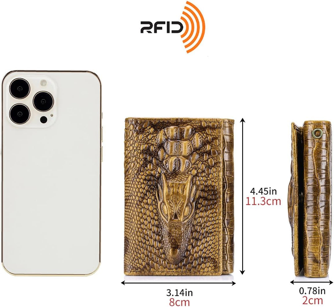 Steel Lion - Cartera de piel de vaca auténtica para hombre, diseño...