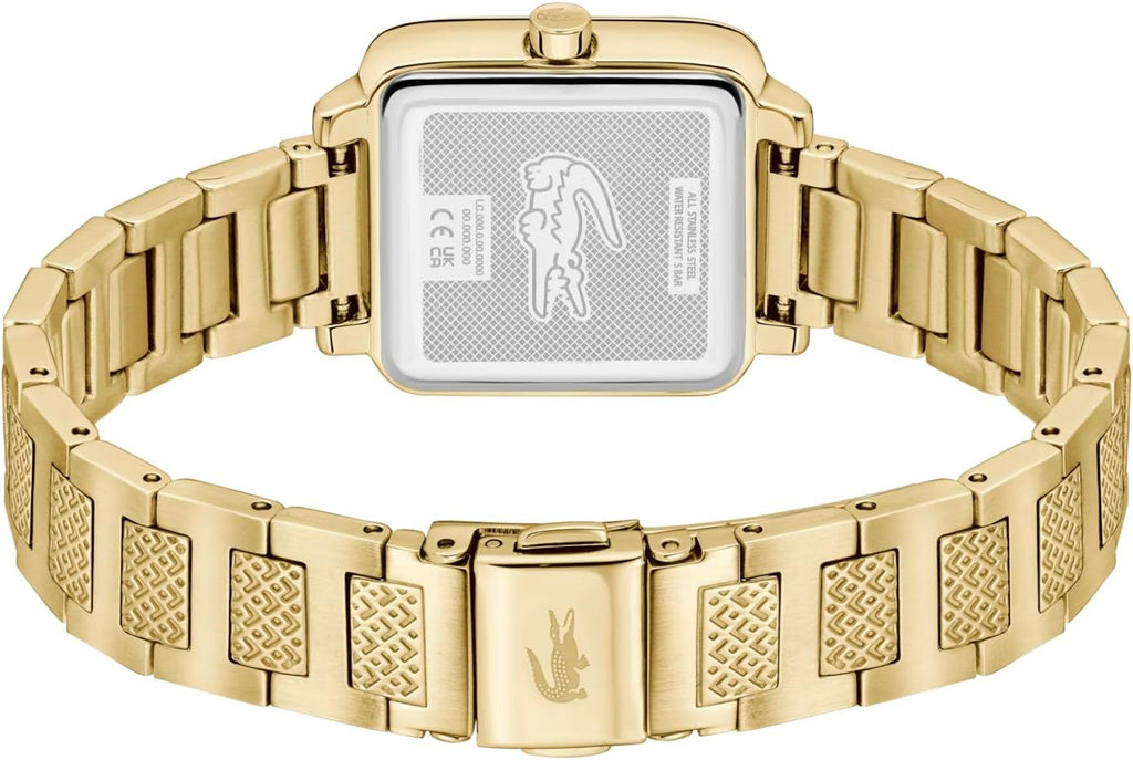 Lacoste. 12.12 Leap Reloj de cuarzo para mujer - 3 manecillas - Caja con forma cuadrada - Esfera espejada - Brazalete de eslabones - Reloj sofisticado - Regalo para ella - 26 mm