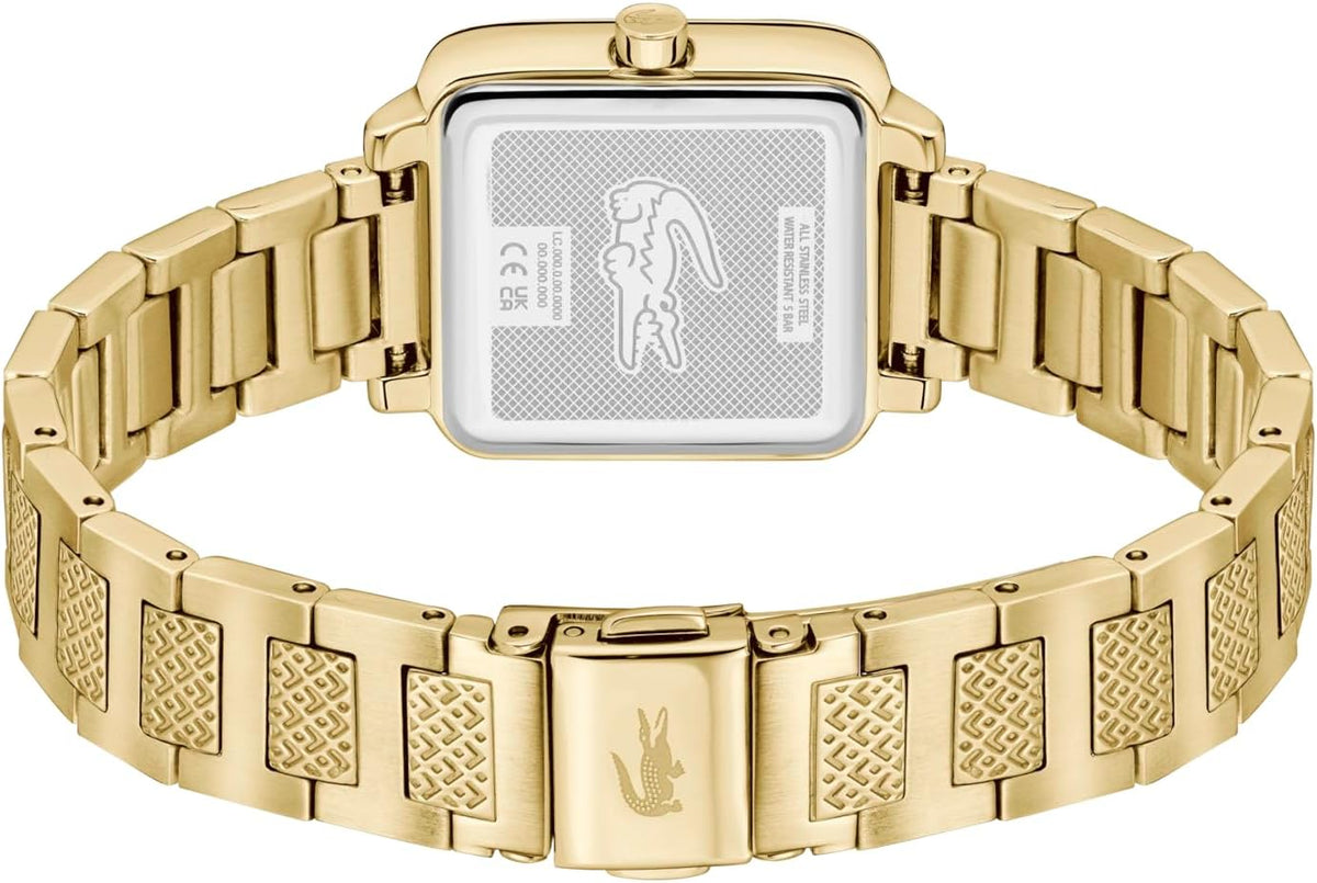 Lacoste. 12.12 Leap Reloj de cuarzo para mujer - 3 manecillas - Caja con forma cuadrada - Esfera espejada - Brazalete de eslabones - Reloj sofisticado - Regalo para ella - 26 mm
