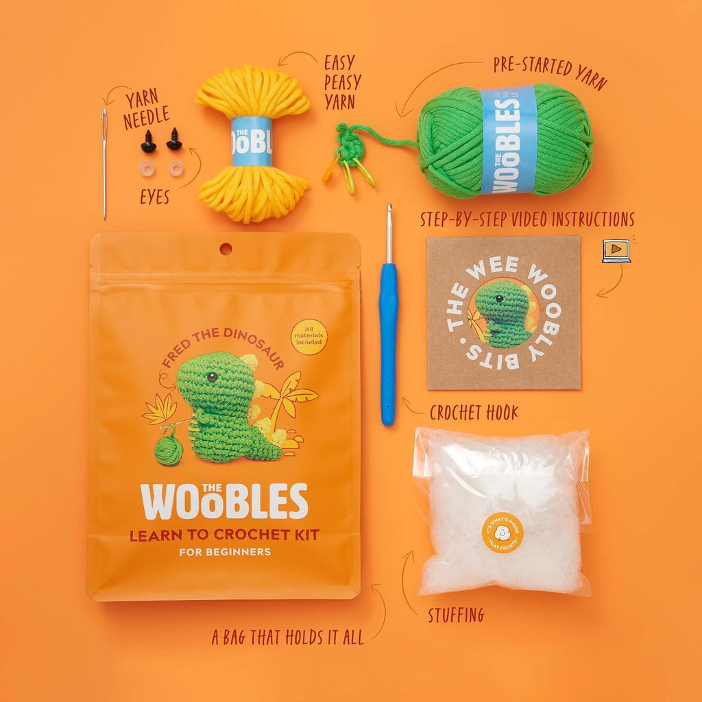 Kit de Crochet Woobles para Principiantes (Fred Dinosaur)