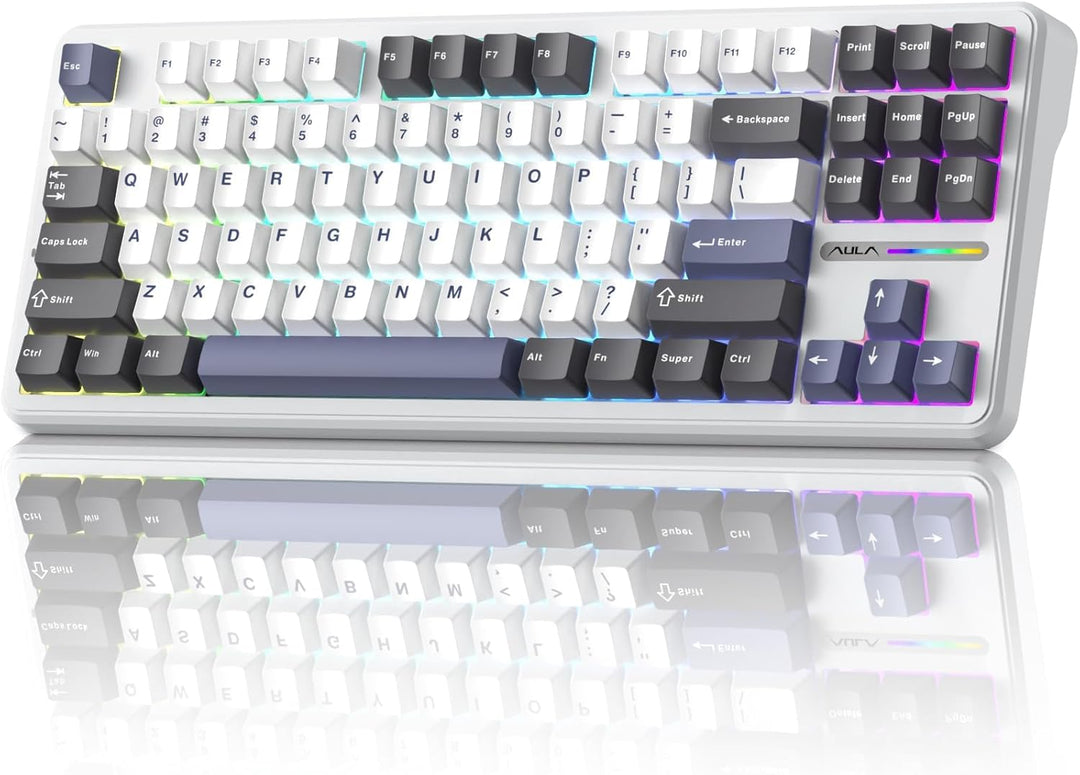 Aula F87 Pro Gaming Keyboard, Tri-Mode BT5.0\/2.4GHz\/USB-C Hot-Swa...