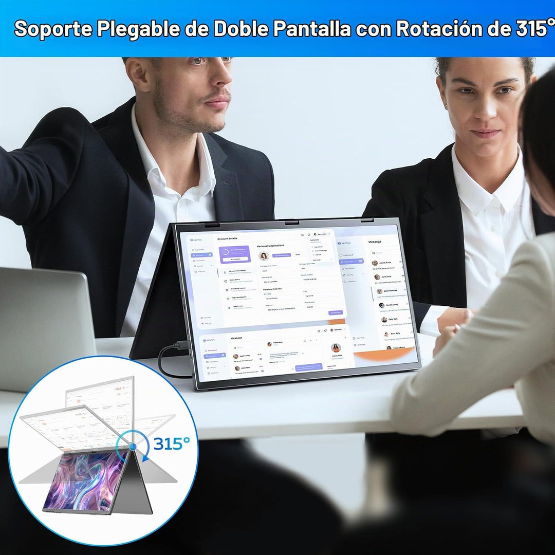 COOLHOOD Monitor portátil de 18.5 pulgadas para laptop, 1080P FHD 1...