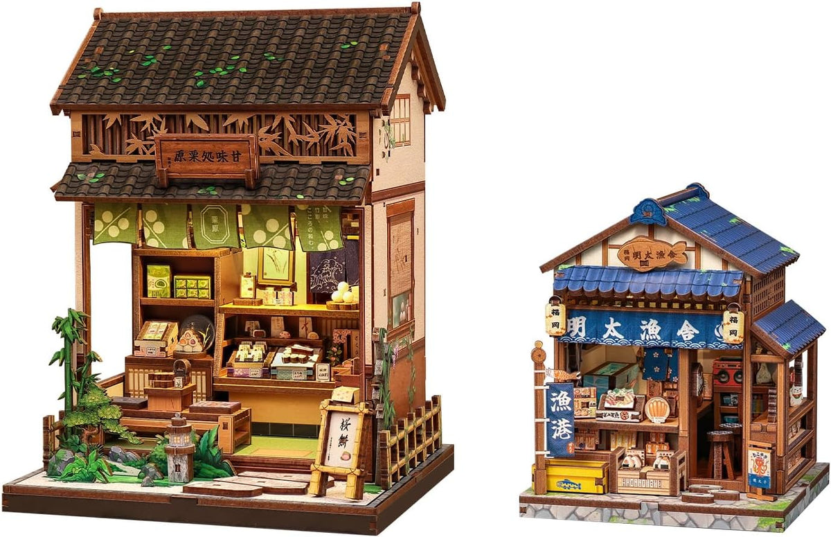 CUTEBEE Kit de rincón de libros – Kit de casa en miniatura para adultos, casa de muñecas, estantería de casa pequeña, decoración de estantería 3D rompecabezas de madera (Kanmi-dokoro Kurihara y
