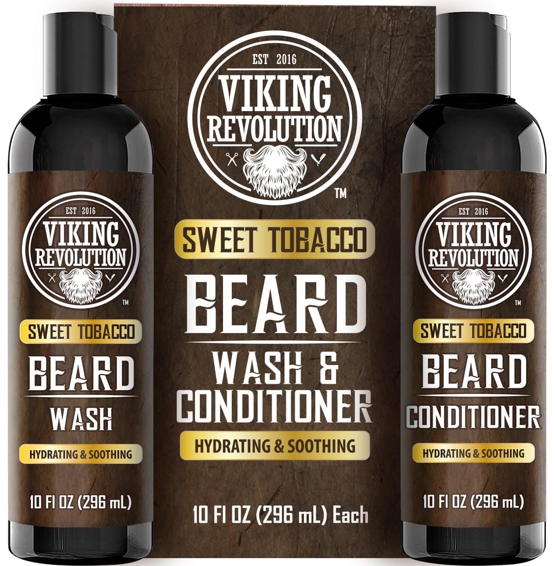 Viking Revolution Set de lavado y acondicionador para barba - Tabac...