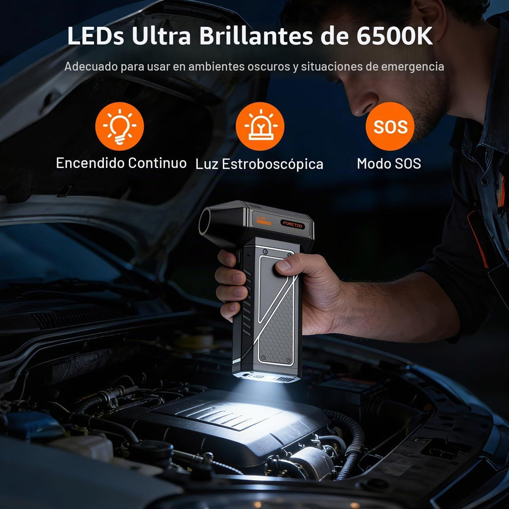 Plumero de aire comprimido: 150000 RPM Super Power - Plumero de aire inalámbrico, motor recargable sin escobillas, soplador de energía duradero con luz LED SOS, soplador de polvo ajustable para