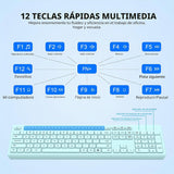 Combo de teclado y mouse inalámbricos, teclado ergonómico silencios...