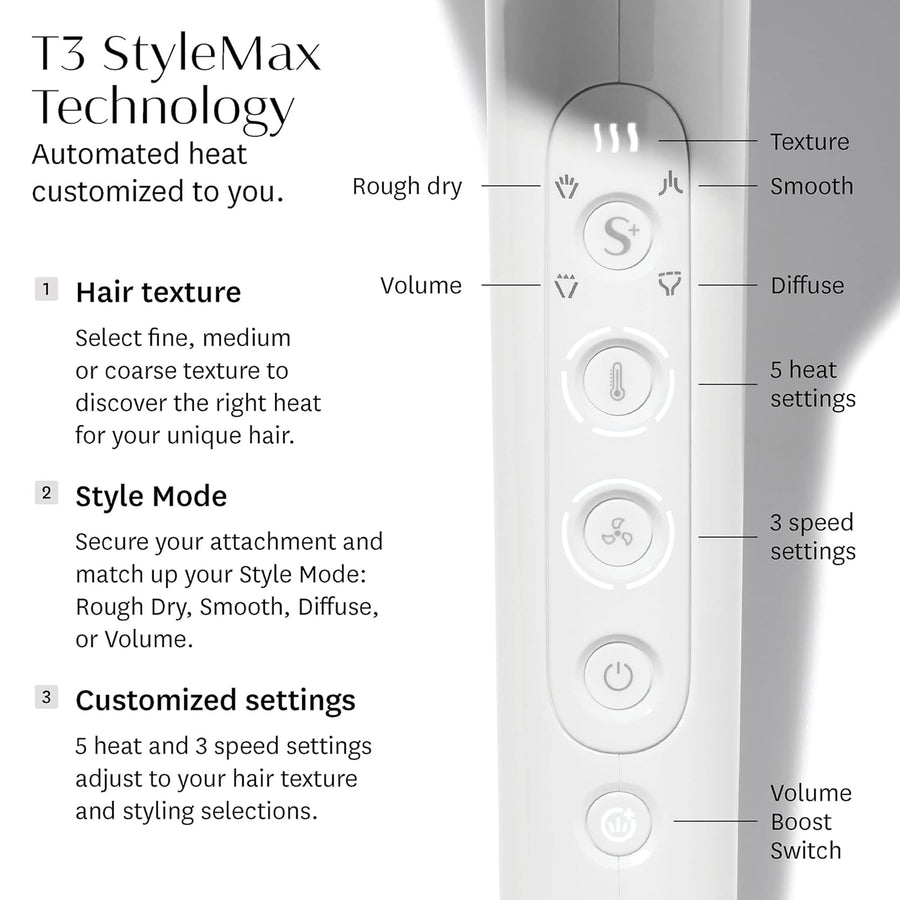 T3 Featherweight StyleMax - Secador de pelo iónico profesional con...