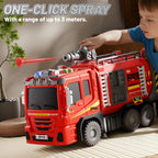 Camión de Bomberos de Juguete para Niños de 3-5 y 4-8 Años, Set de Pista de Carreras 2 en 1 con Lanzador