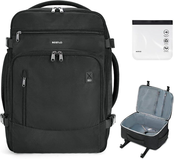 ECOHUB Mochila de viaje Mochila de mano, Negro-2, Mochilas de viaje