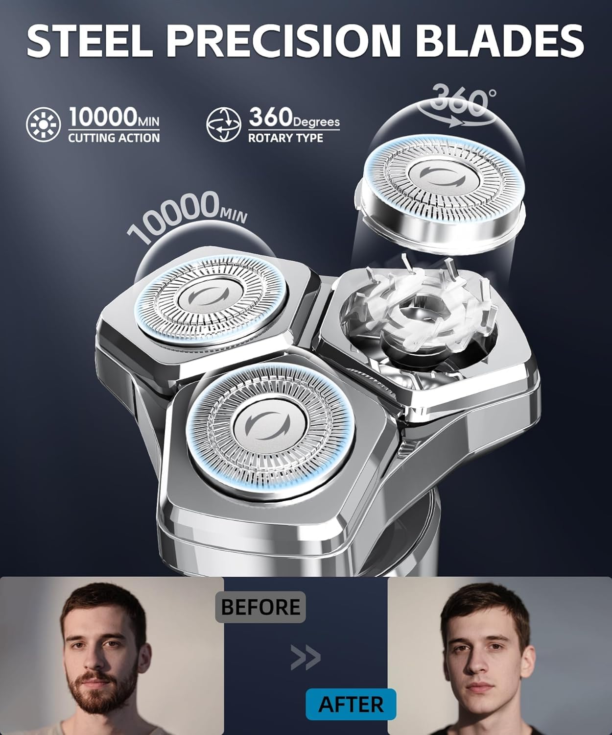 Maquinilla de afeitar eléctrica para hombres, motor de alta velocid...
