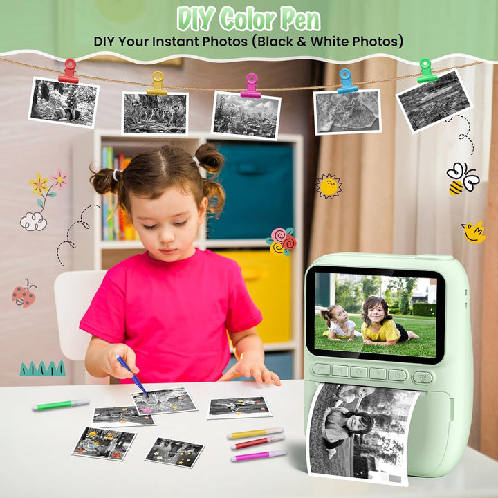 Cámara para Niños con Impresión Instantánea, 3.0" HD 32MP 1080P...