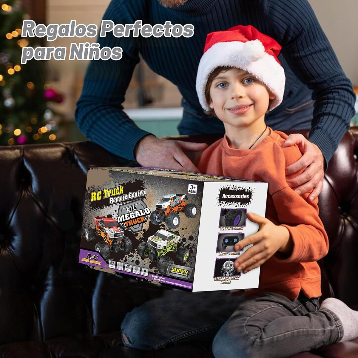 Auto a control remoto, juguete de camión monstruo de 20 KM/H para edades de 5 a 7 años, autos RC todo terreno a escala 1:16 para niños y niñas de 4 a 7 años, camión RC todoterreno de 2.4 GHz