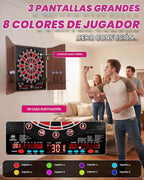 Electronic Dart Board con Cabinet Set, Dartboard con 8-Player Color Light