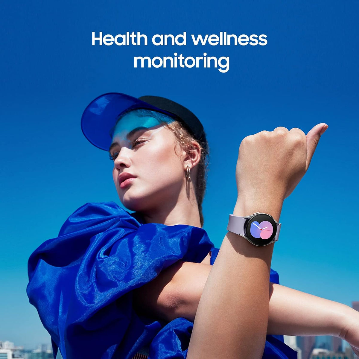 SAMSUNG Galaxy Watch 5 40 mm Bluetooth Smartwatch con seguimiento de cuerpo, salud, fitness y sueño, cristal de zafiro, seguimiento GPS mejorado, versión EE. UU., bisel de oro rosa con correa rosa