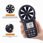 BT-100APP Anemómetro con Bluetooth Inalámbrico, Medidor de Velocidad del Viento Digital de Mano para Frio del Viento, Velocidad del Aire, Temperatura, Galga de Anemómetro de Vana