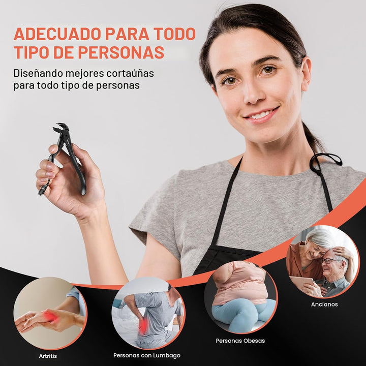 BEZOX Cortaúñas para personas mayores \u2013 Cortaúñas de mango lar...
