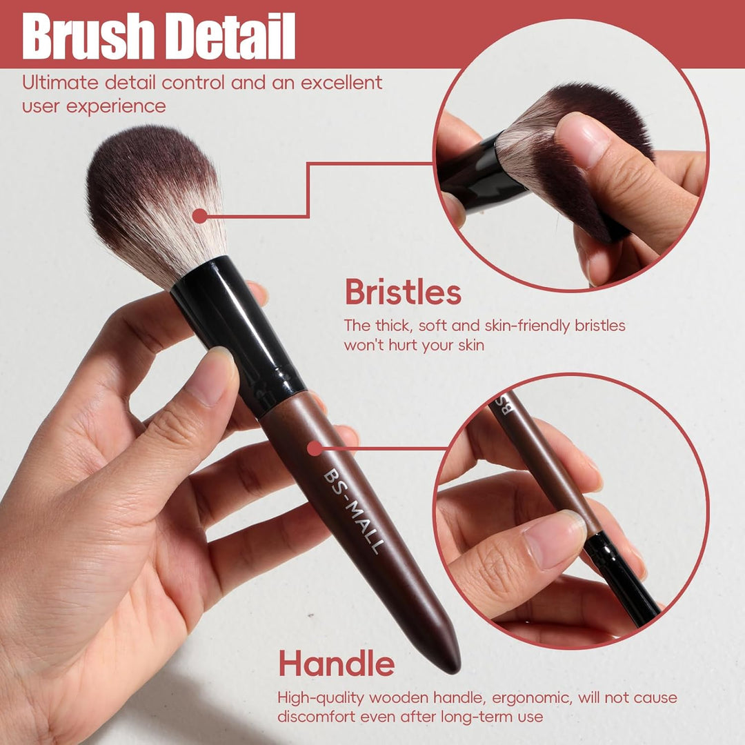 BS-MALL Juego de 28 brochas de maquillaje profesional con bolsa de...