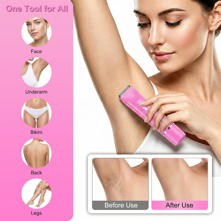 Debark Recortadora de bikini 2 en 1 para mujer, maquinilla de afeit...