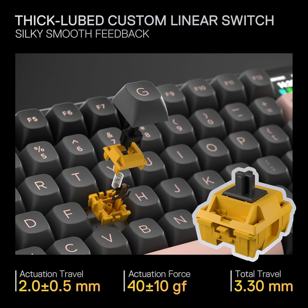 Redragon Teclado inalámbrico para juegos con junta CNC K720 con pan...