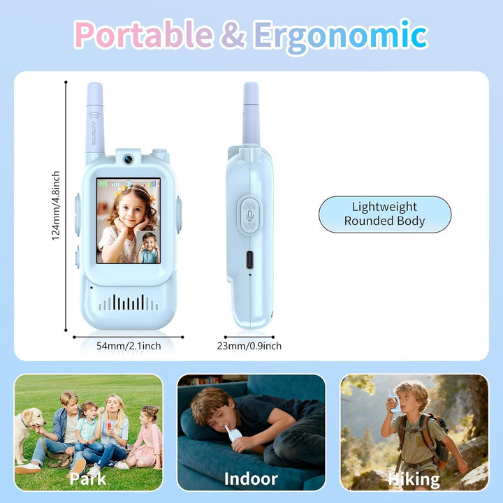 Walkie Talkies para niños, paquete de 2 walkie talkies de video con...