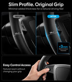 Wigoo Funda de volante para Tesla Model Y Juniper 2025-2026 y modelo 3 2024-2026 y modelo YL 2026-2027, accesorios de piel de napa, agarre cómodo antideslizante, forma D, color negro