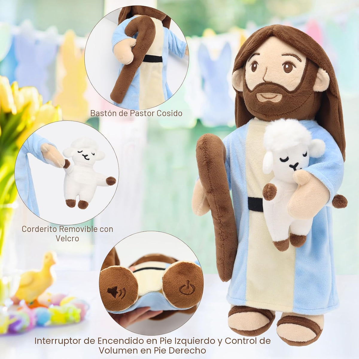 Muñeco de peluche Good Shepherd Jesus - Juguete de peluche de cordero que