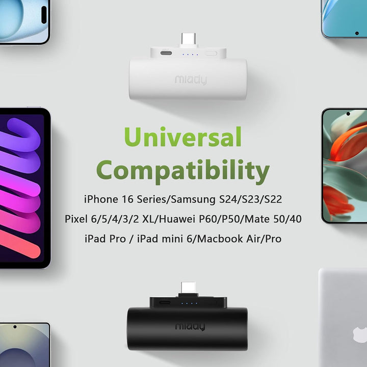 Miady Paquete de 6 cargadores portátiles a granel de 5000mAh