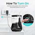 COSLUS E1 - Hilo dental eléctrico de agua, presión profesional 12, negro