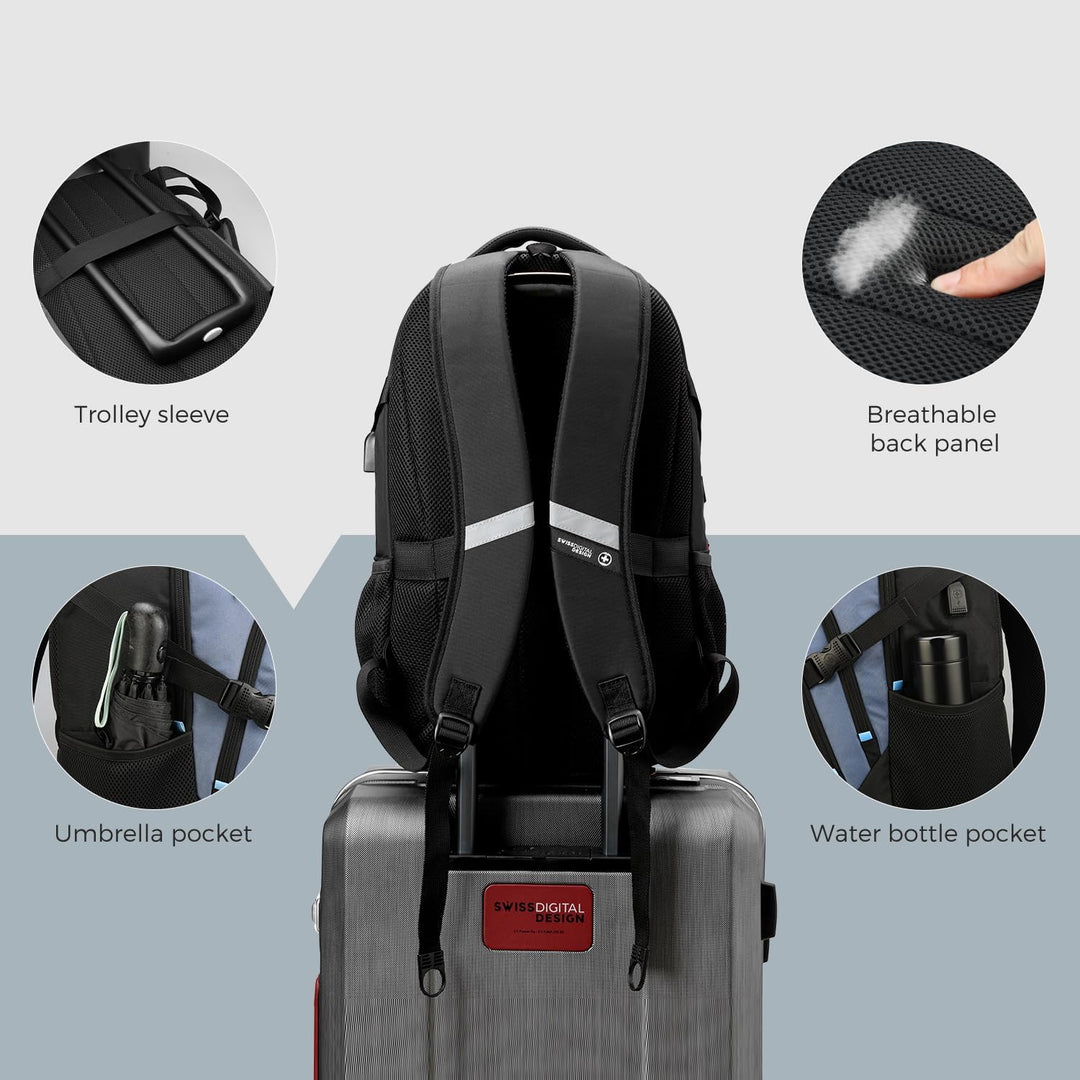 swissdigital Mochila para portátil de viaje de negocios, para hombr...
