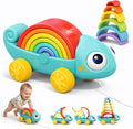 Montessori - Juguete apilable para niños pequeños de 18 a 36 meses, juguetes apilables Montessori 2 en 1, juguete de aprendizaje sensorial para autismo con 6 arcos de anidación, regalos de bebé