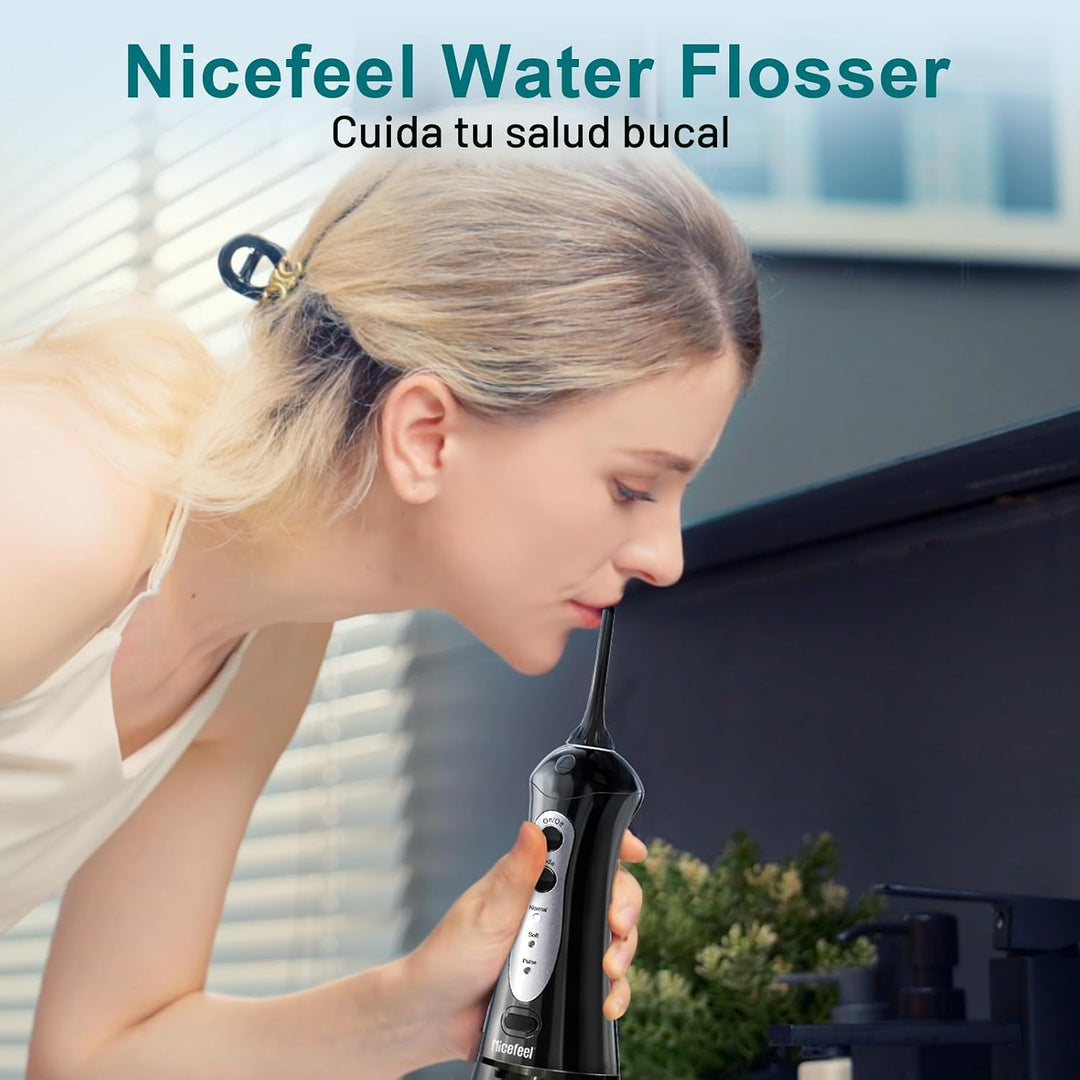 Nicefeel - Irrigador bucal inalámbrico de agua de 300ML, sin BPA, p...
