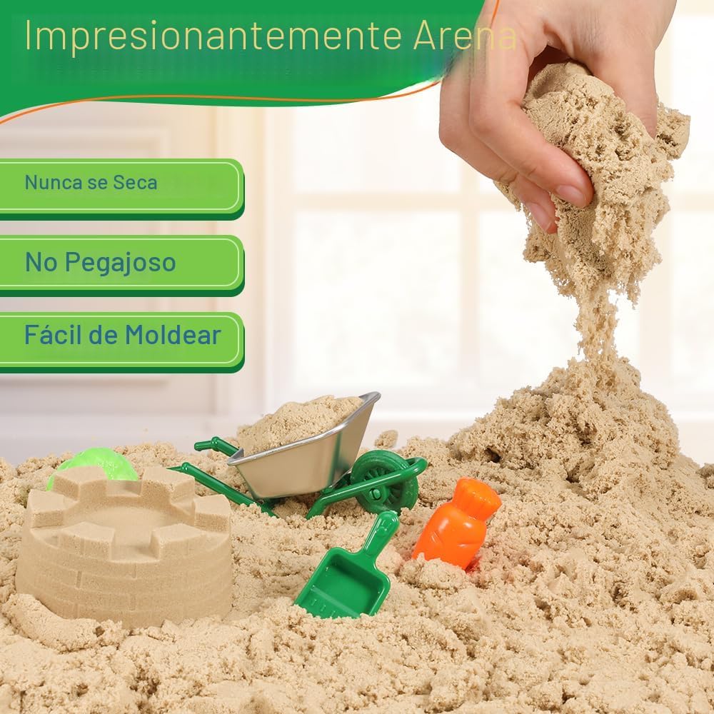 FRUSE Juguetes sensoriales de granja con kit de arena y tractor para niños