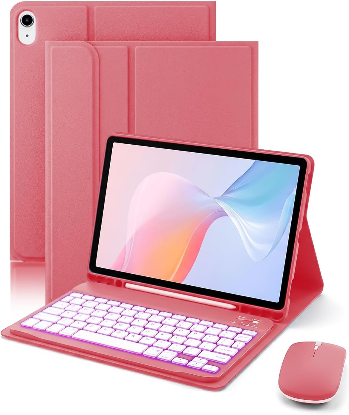 Funda con teclado para iPad A16 de 11ª y 10ª generación, retroiluminación