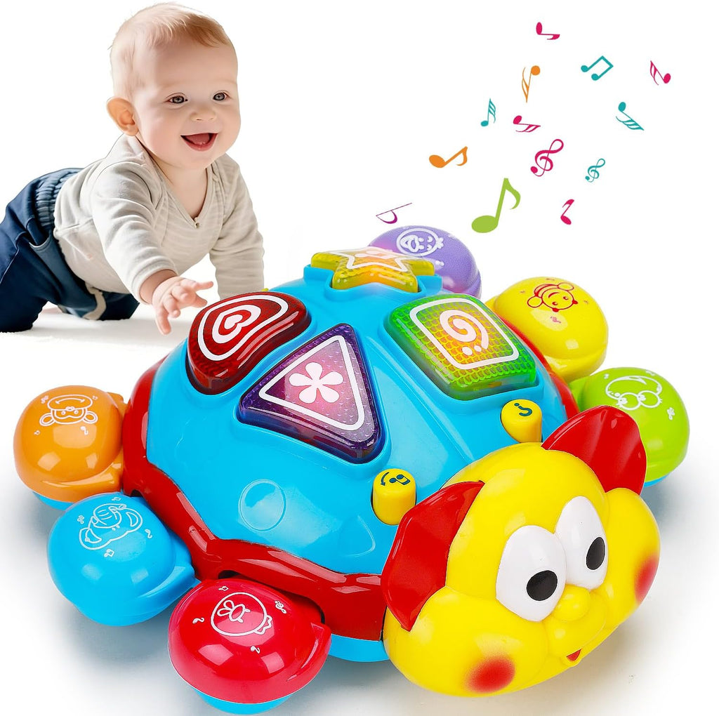 Juguete para gatear para bebés, juguete de aprendizaje musical iluminado