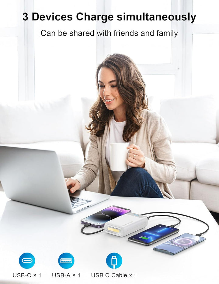 Cargador portátil, 27000 mAh 22.5 W, cargador de batería de carga r...