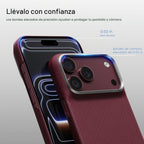 pitaka Funda para iPhone 18 Pro de 6.3" con sensación sin funda, borgoña
