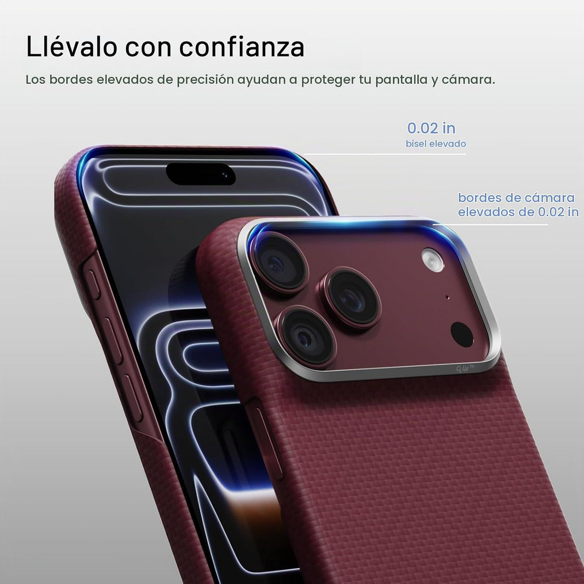 pitaka Funda para iPhone 18 Pro de 6.3" con sensación sin funda, borgoña