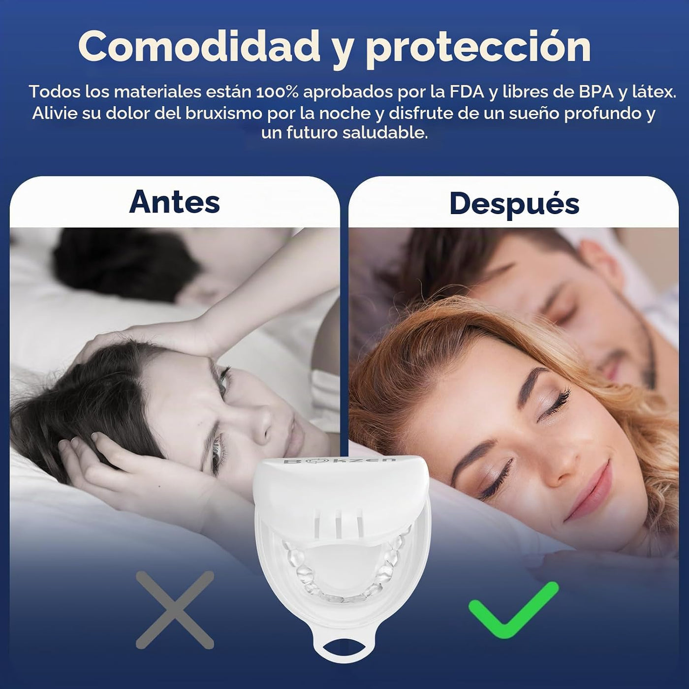 Bokzen Protector bucal para niños para rechinar dientes, paquete de...