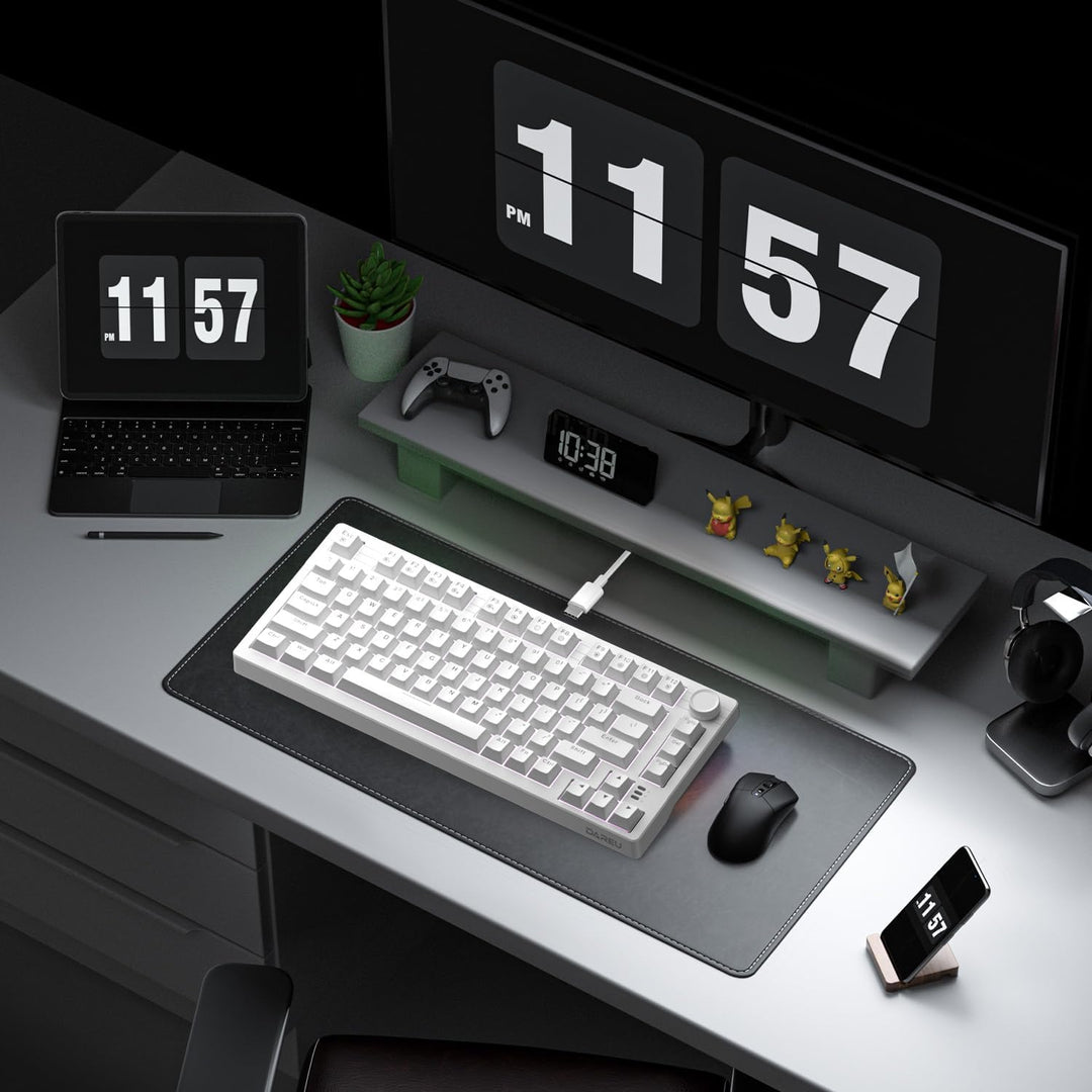 DAREU EK75 Teclado mecánico con cable, teclado 75% con perilla de v...