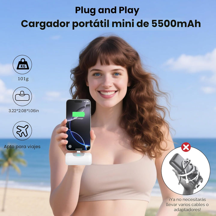 [2 paquetes] Mini cargador portátil para iPhone 17\/16, banco de en...