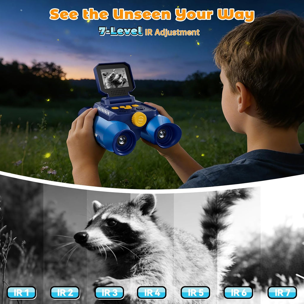 Binoculares para niños con visión nocturna - Telescopio de cámara digital
